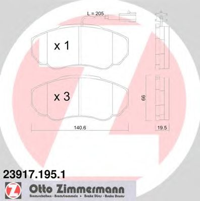 Тормозные колодки ZIMMERMANN 23917.195.1