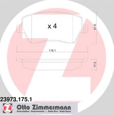Тормозные колодки ZIMMERMANN 23973.175.1