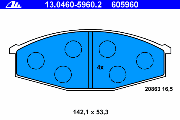 Тормозные колодки ATE 13.0460-5960.2
