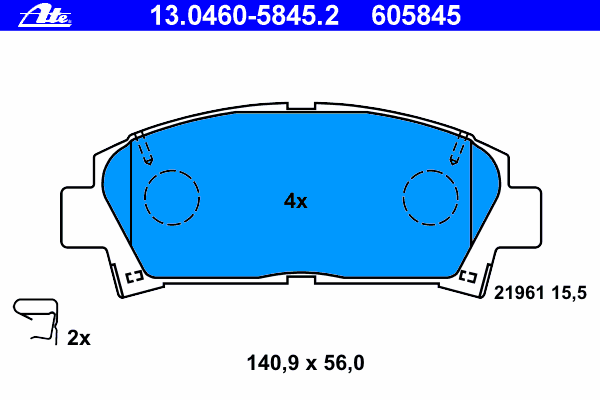 Тормозные колодки ATE 13.0460-5845.2