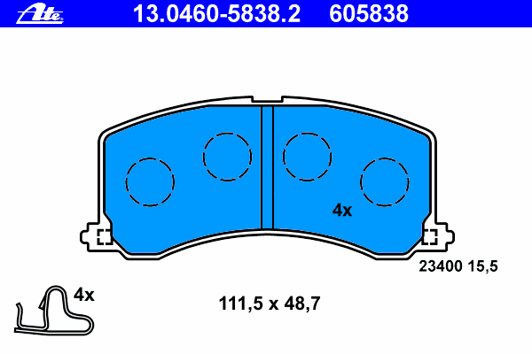 Тормозные колодки ATE 13.0460-5838.2