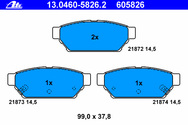 Тормозные колодки ATE 13.0460-5826.2