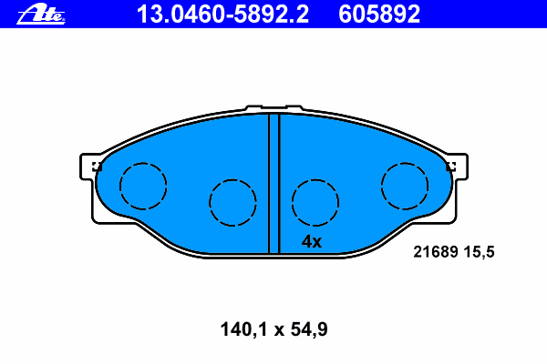 Тормозные колодки ATE 13.0460-5892.2