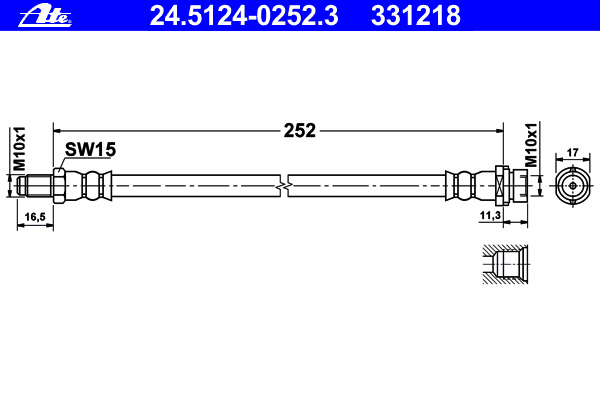 Гальмівний шланг ATE 24.5124-0252.3