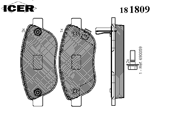 Тормозные колодки ICER 181809