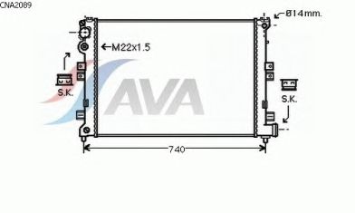 Радіатор, охолодження двигуна AVA QUALITY COOLING CNA2089