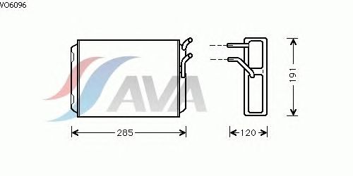 Радиатор отопителя AVA QUALITY COOLING VO6096