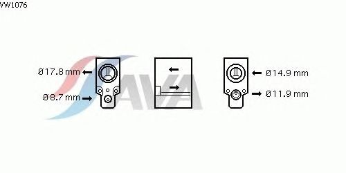 Расширительный клапан, кондиционер AVA QUALITY COOLING VW1076