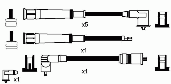 Комплект высоковольтных проводов NGK RCBW1101