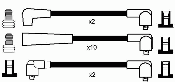 Комплект высоковольтных проводов NGK RCJG1202