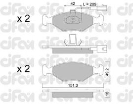 Тормозные колодки CIFAM 822-273-1