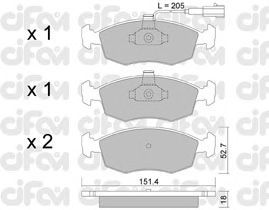 Тормозные колодки CIFAM 822-274-0