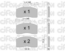 Тормозные колодки CIFAM 822-288-0