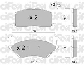 Тормозные колодки CIFAM 822-422-0