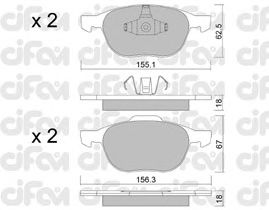 Тормозные колодки CIFAM 822-534-0