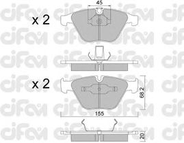 Тормозные колодки CIFAM 822-558-4