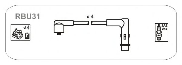 Комплект высоковольтных проводов JANMOR RBU31