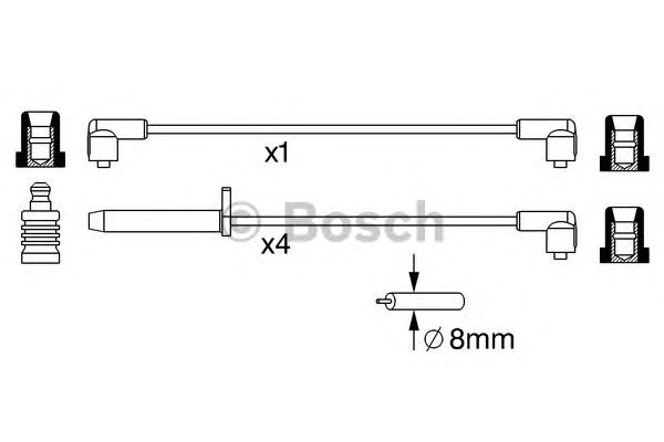 Комплект високовольтних проводів BOSCH 0 986 357 235