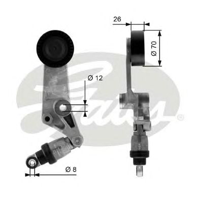 Натяжной ролик поликлинового ремня GATES T38286