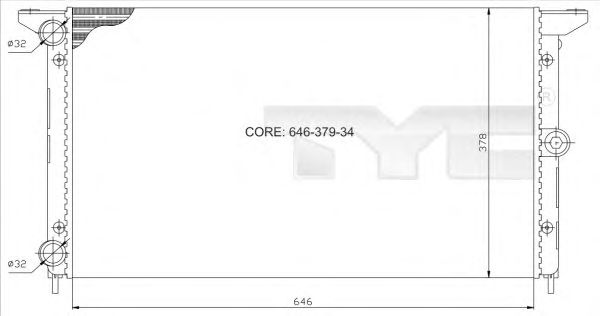 Радіатор, охолодження двигуна TYC 737-0014