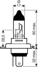 Лампа накаливания, основная фара OSRAM 64185
