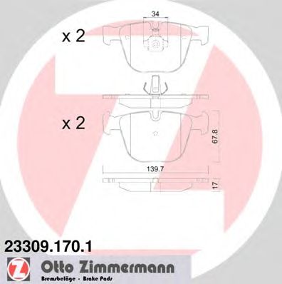 Тормозные колодки ZIMMERMANN 23309.170.1