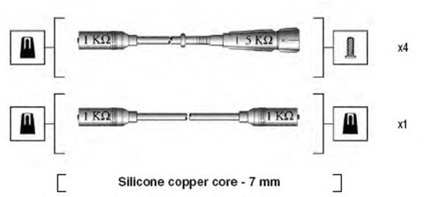 Комплект высоковольтных проводов MAGNETI MARELLI 941175140755