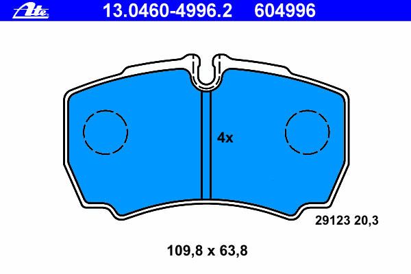 Тормозные колодки ATE 13.0460-4996.2
