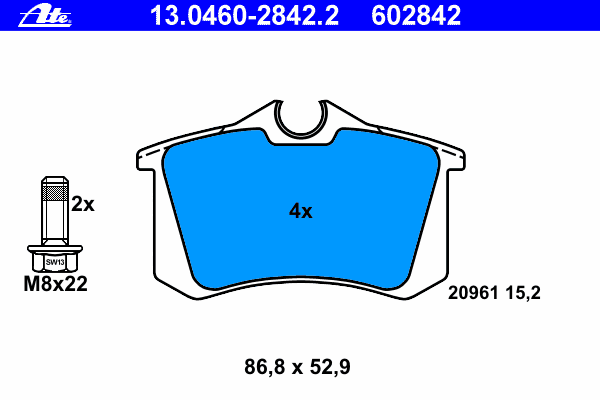Тормозные колодки ATE 13.0460-2842.2