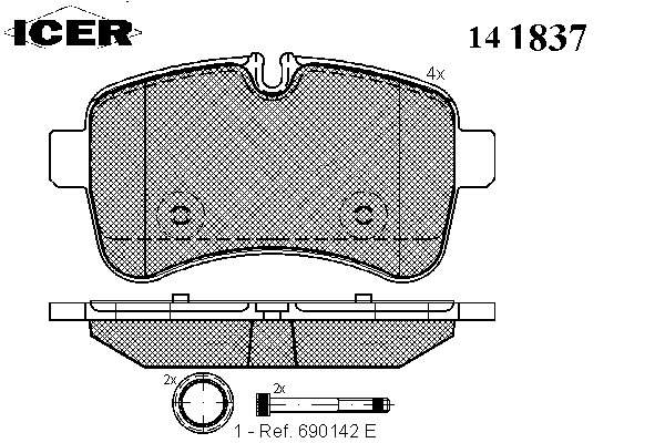 Гальмівні колодки ICER 141837