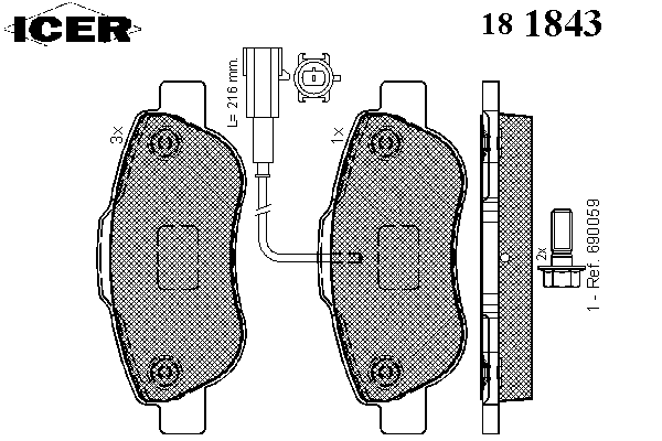 Тормозные колодки ICER 181843