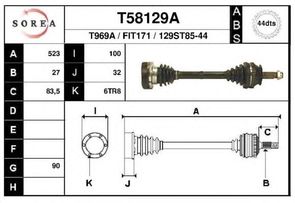 Приводной вал EAI T58129A