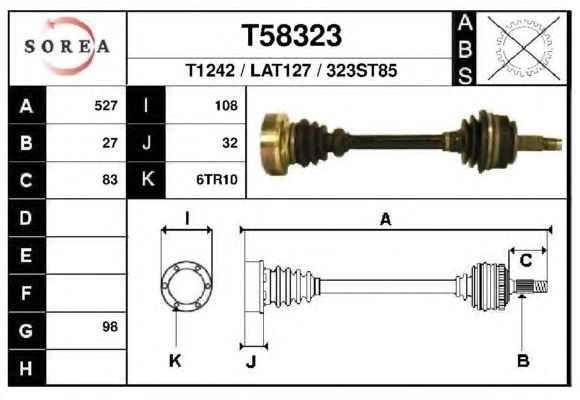 Приводной вал EAI T58323