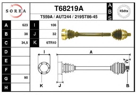 Приводной вал EAI T68219A