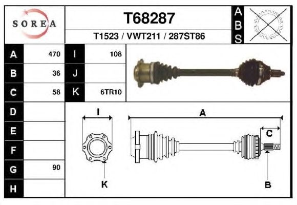 Приводной вал EAI T68287