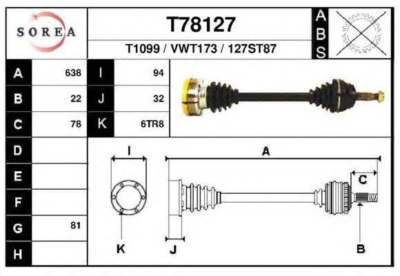 Приводной вал EAI T78127