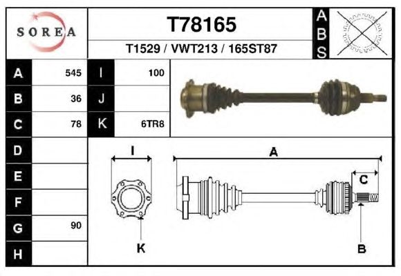 Приводной вал EAI T78165