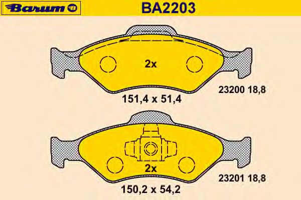 Тормозные колодки BARUM BA2203