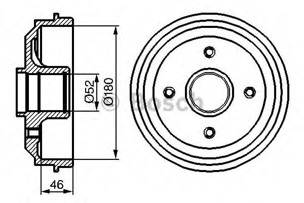 Тормозной барабан BOSCH 0 986 477 116