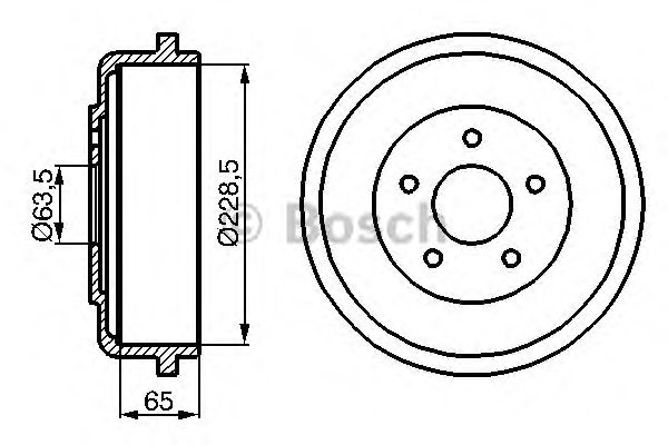 Тормозной барабан BOSCH 0 986 477 129