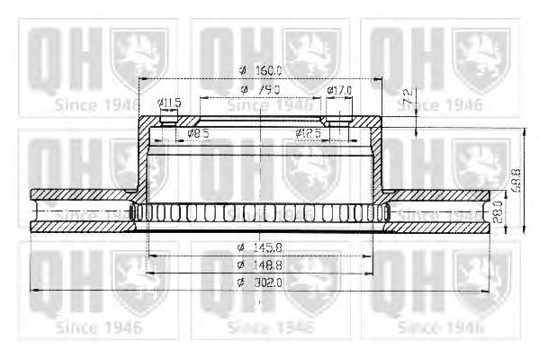 Тормозной диск QUINTON HAZELL BDC3645