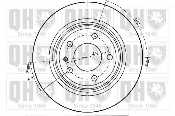 Гальмівний диск QUINTON HAZELL BDC3847