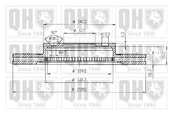 Гальмівний диск QUINTON HAZELL BDC3899