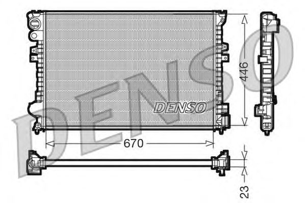 Радиатор, охлаждение двигателя DENSO DRM07055
