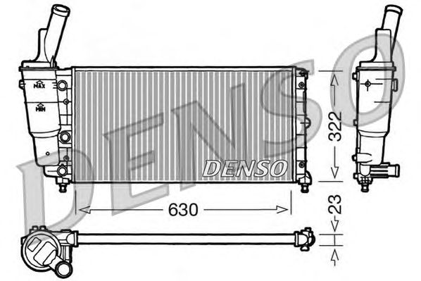 Радиатор, охлаждение двигателя DENSO DRM09097