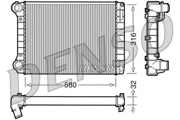 Радиатор, охлаждение двигателя DENSO DRM09101