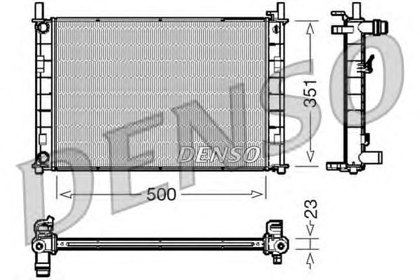 Радиатор, охлаждение двигателя DENSO DRM10046