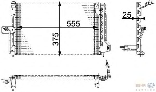 Радіатор кондиціонера HELLA 8FC 351 036-021