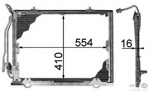 Радиатор кондиционера HELLA 8FC 351 038-454 BEHR HELLA SERVICE Version ALTERNATIVE