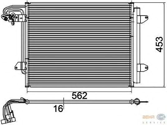 Радиатор кондиционера HELLA 8FC 351 301-054 BEHR HELLA SERVICE Version ALTERNATIVE